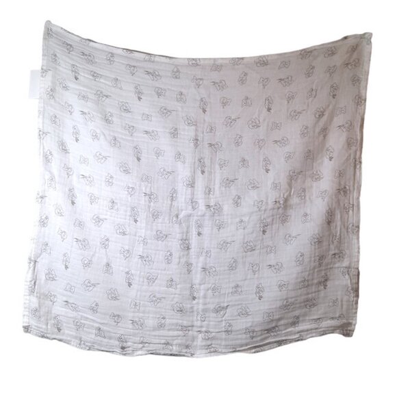 H&M Gray Koala White Muslin Lovey Security Blanket 23" X 25" - Picture 3 of 4